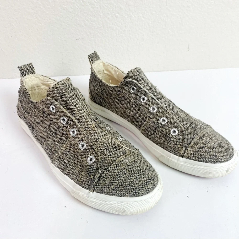Corkys Babalu Grey Tweed Slip On Sneakers Size 11